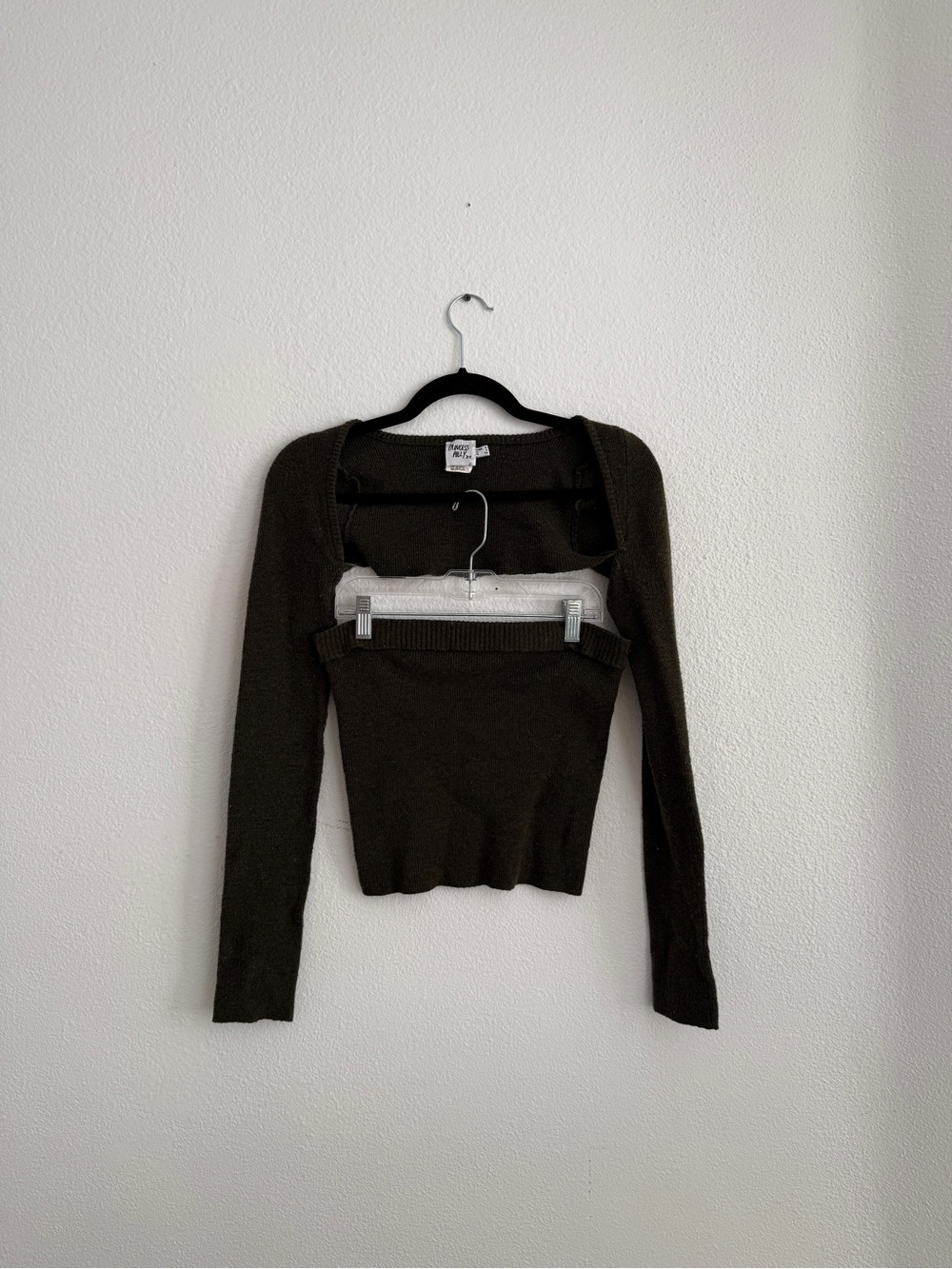 Princess Polly Dark Green Strapless Top with Long Sleeves